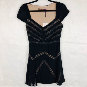 NWT Free People Lace Fit and Flare Mini Dress